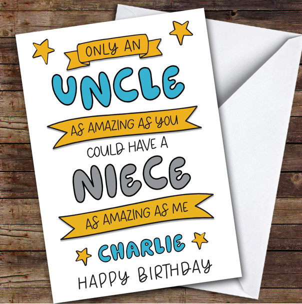 Birthday Card Personalised Amazing Uncle