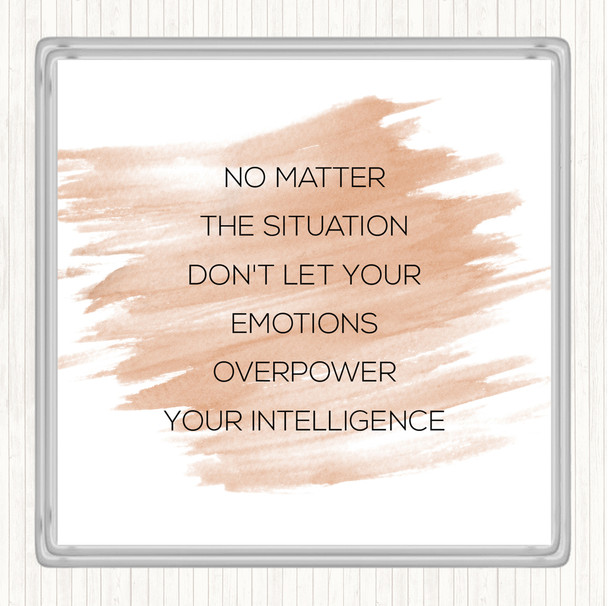 Watercolour Emotions Overpower Quote Coaster