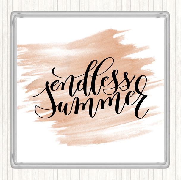 Watercolour Endless Summer Quote Coaster