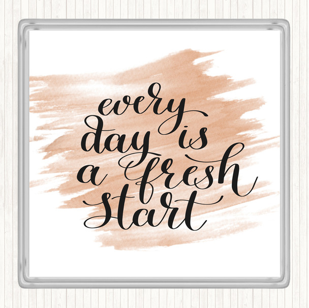 Watercolour Every Day Fresh Start Quote Coaster