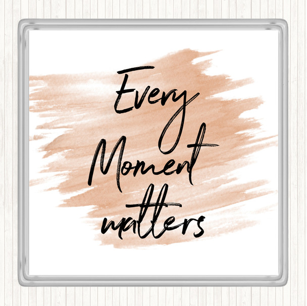 Watercolour Every Moment Matters Quote Coaster