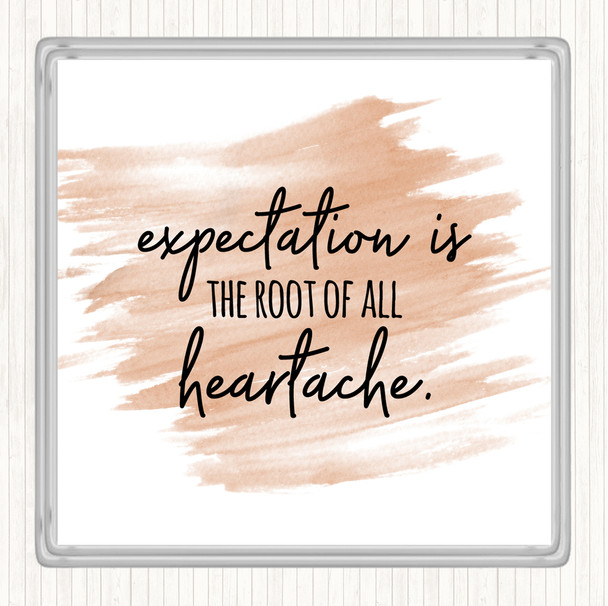 Watercolour Expectation Quote Coaster