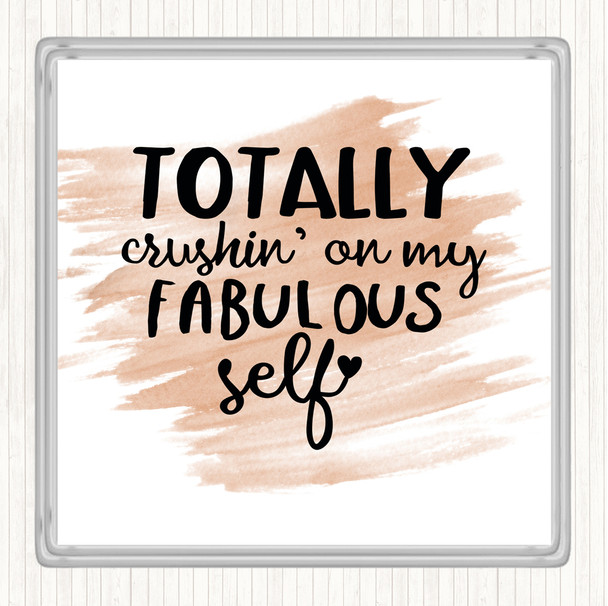 Watercolour Fabulous Self Quote Coaster