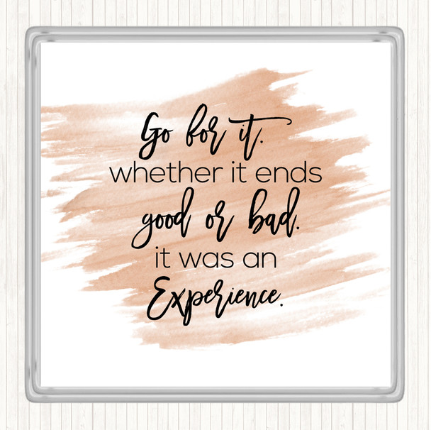 Watercolour Go For It Quote Coaster