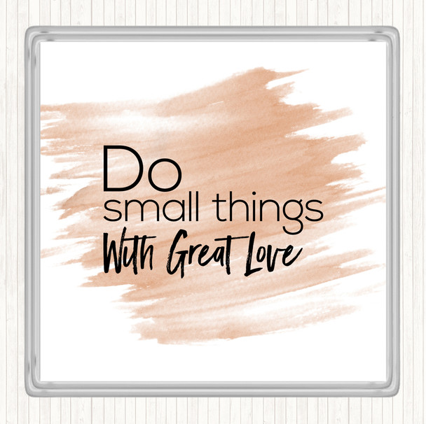 Watercolour Great Love Quote Coaster