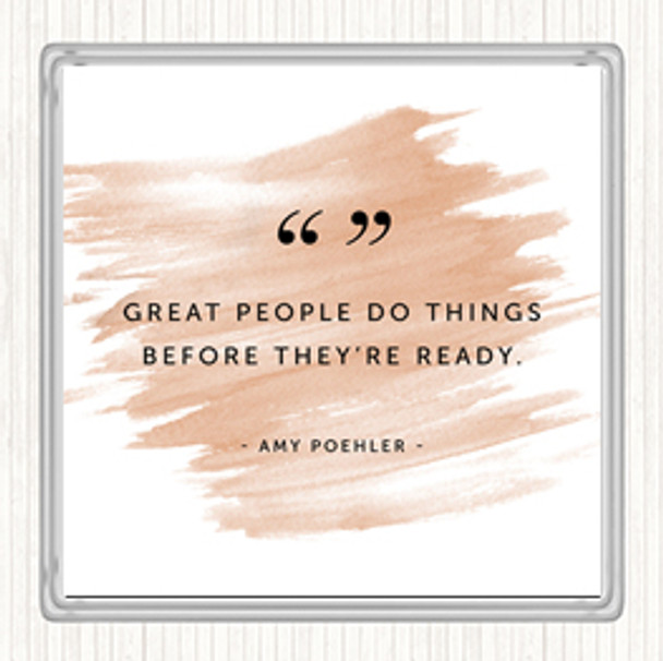 Watercolour Great People Quote Coaster