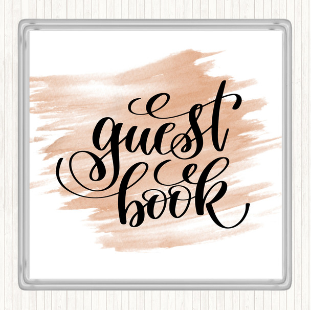 Watercolour Guest Book Quote Coaster