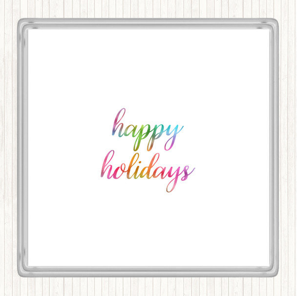 Holidays Rainbow Quote Coaster