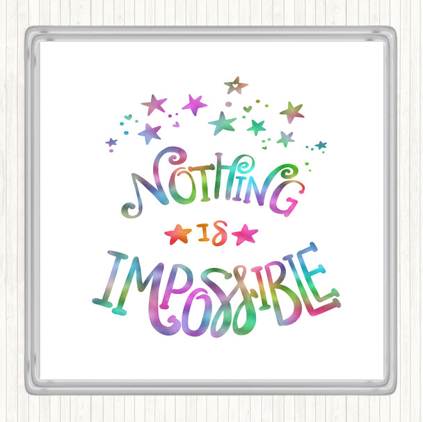 Impossible Unicorn Rainbow Quote Coaster