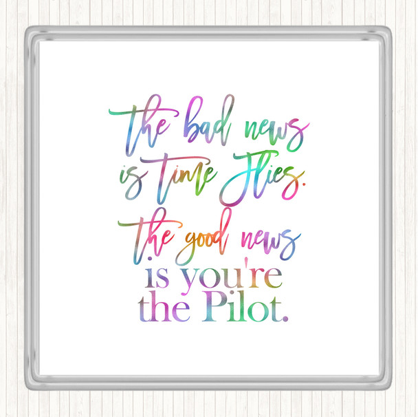 Bad News Rainbow Quote Coaster