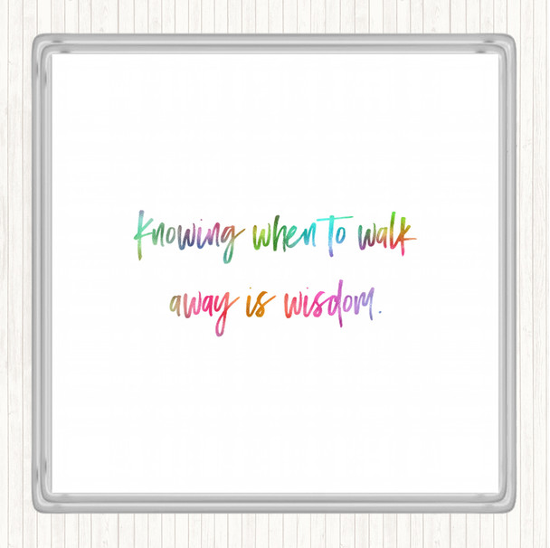 Knowing When Rainbow Quote Coaster