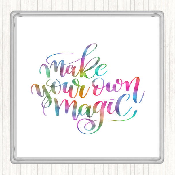 Make Your Own Magic Rainbow Quote Coaster