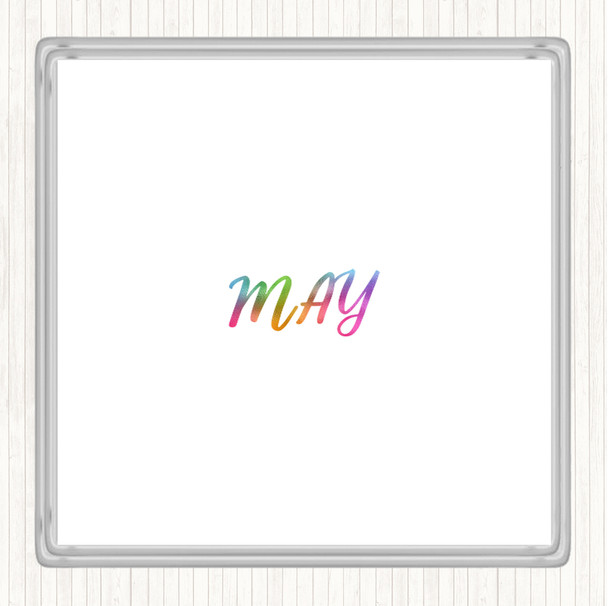 May Rainbow Quote Coaster