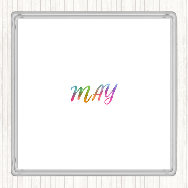 May Rainbow Quote Coaster