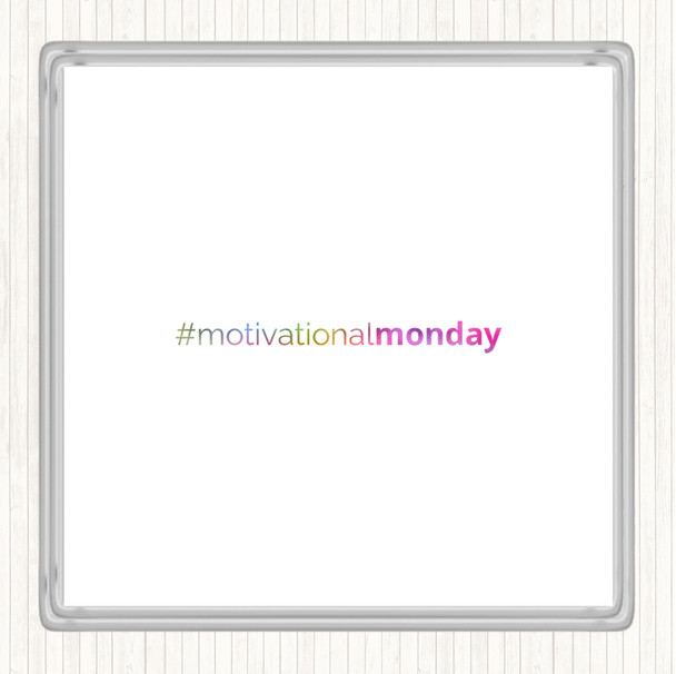 Motivational Monday Rainbow Quote Coaster