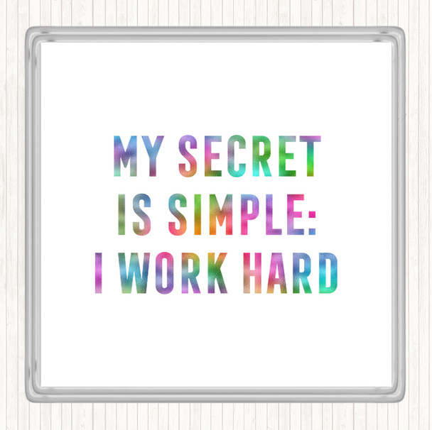 My Secret Rainbow Quote Coaster