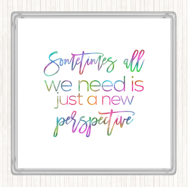 New Perspective Rainbow Quote Coaster