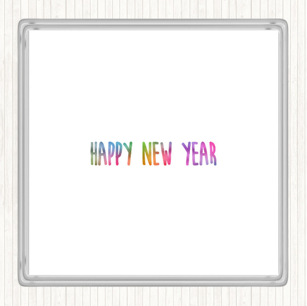 New Year Rainbow Quote Coaster