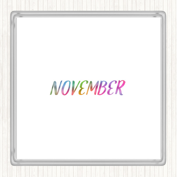 November Rainbow Quote Coaster