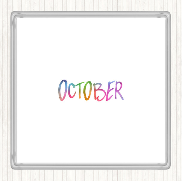 October Rainbow Quote Coaster