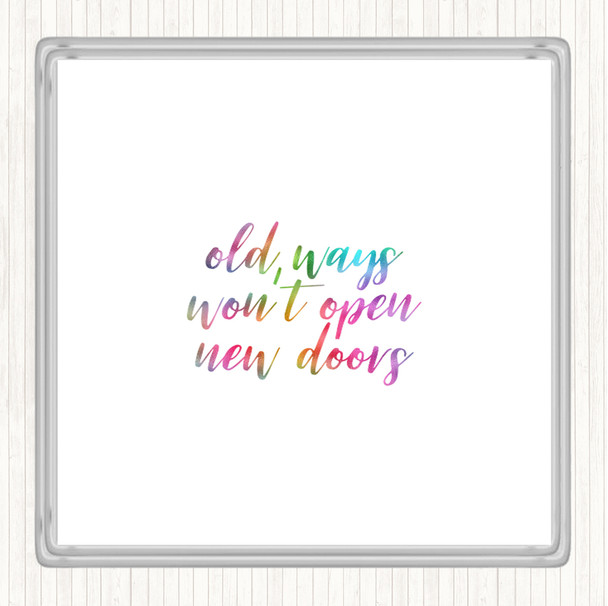 Old Ways Rainbow Quote Coaster