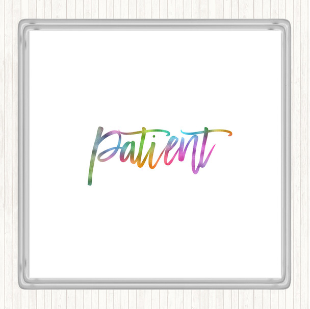 Patient Rainbow Quote Coaster