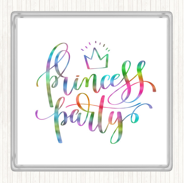Princess Party Rainbow Quote Coaster