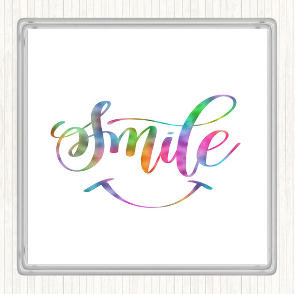 Smile Rainbow Quote Coaster