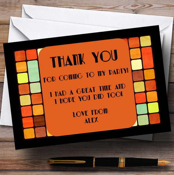 Retro Funky Customised Party Thank You Cards