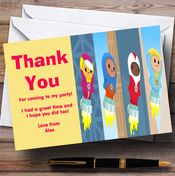 Go Jetters Customised Children's Birthday Party Thank You Cards