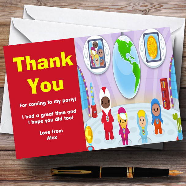 Go Jetters Blue Customised Children's Birthday Party Thank You Cards