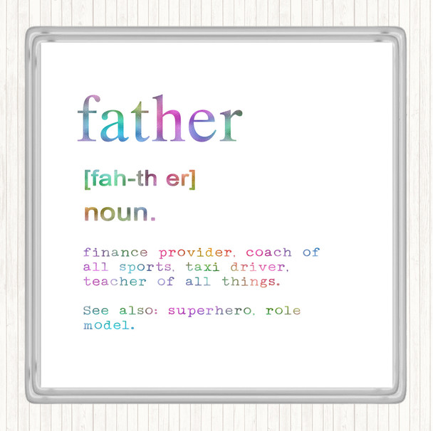 Word Definition Father Rainbow Quote Coaster