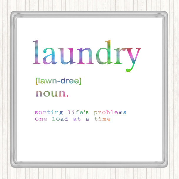 Word Definition Laundry Rainbow Quote Coaster