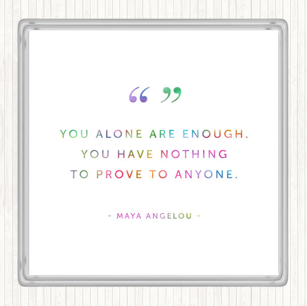 You Alone Rainbow Quote Coaster