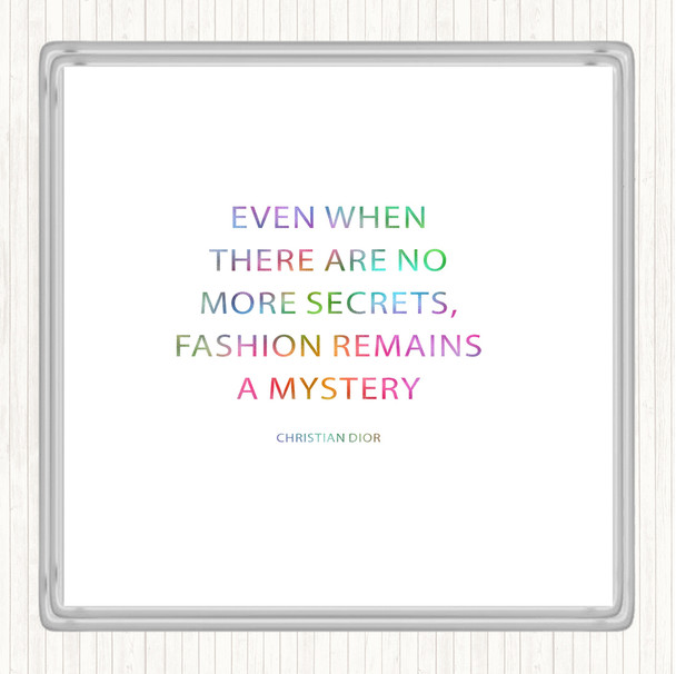 Christian Dior Fashion A Mystery Rainbow Quote Coaster