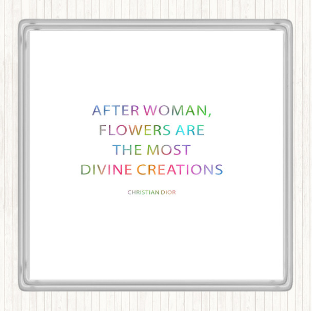 Christian Dior Flowers Rainbow Quote Coaster