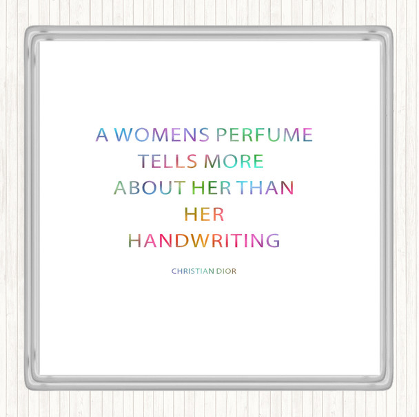Christian Dior Woman's Perfume Rainbow Quote Coaster