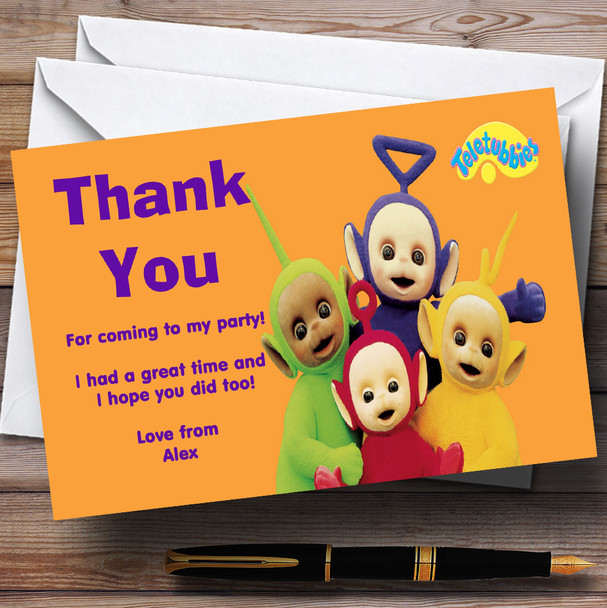 Teletubbies Customised Children's Birthday Party Thank You Cards