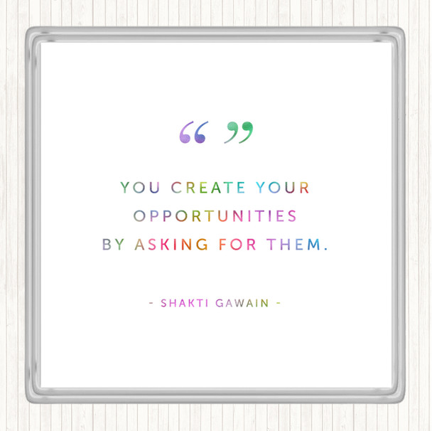 Create Opportunities Rainbow Quote Coaster
