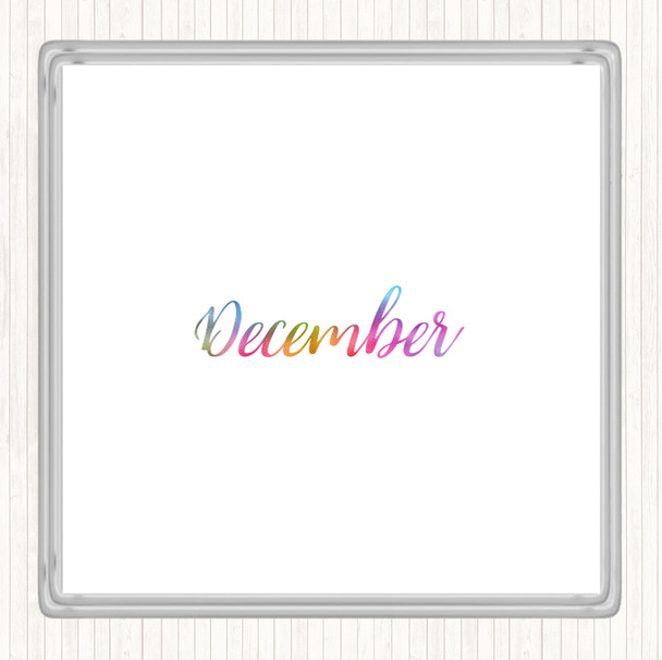 December Rainbow Quote Coaster