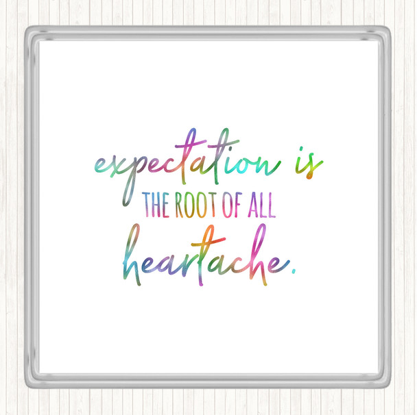Expectation Rainbow Quote Coaster