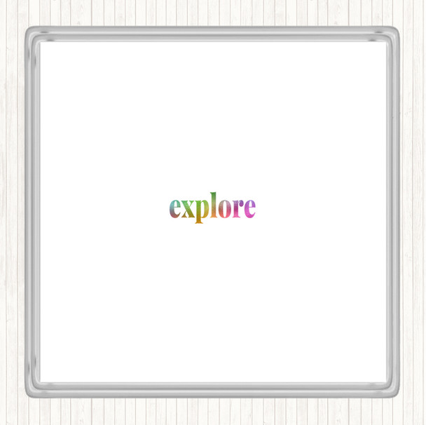Explore Rainbow Quote Coaster