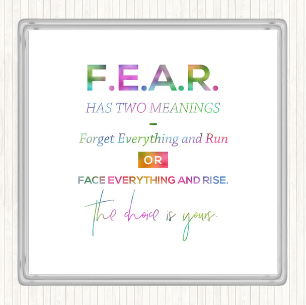 Forget Everything Rainbow Quote Coaster