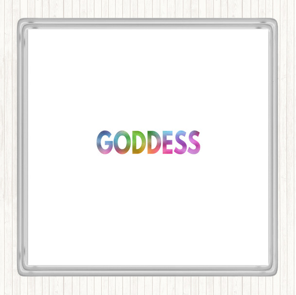 Goddess Rainbow Quote Coaster