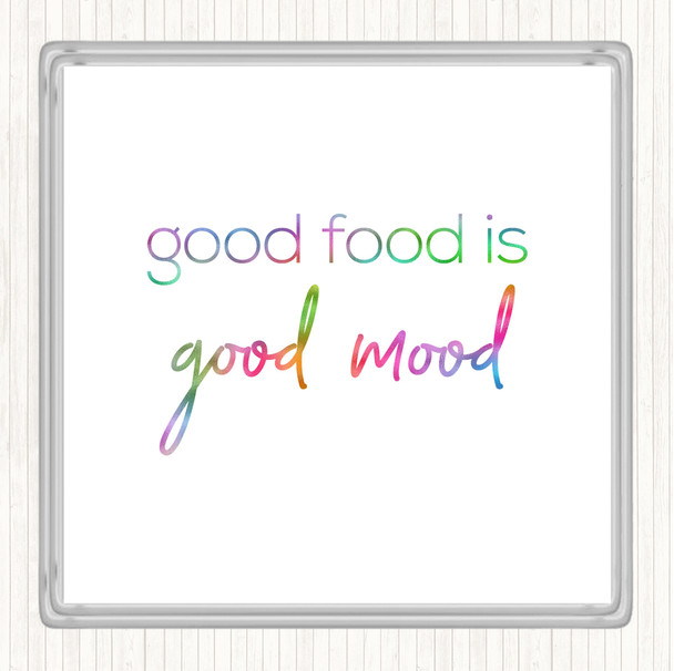 Good Food Rainbow Quote Coaster