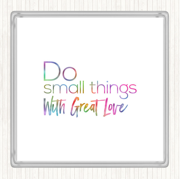 Great Love Rainbow Quote Coaster