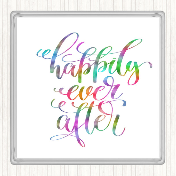 Happily Ever After Rainbow Quote Coaster