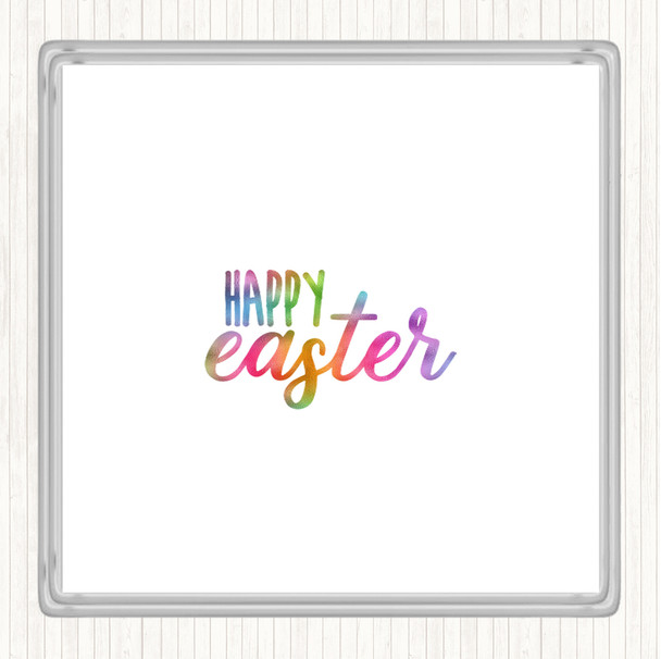 Happy Easter Rainbow Quote Coaster