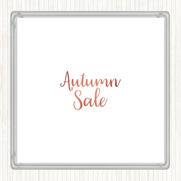 Rose Gold Autumn Sale Quote Coaster