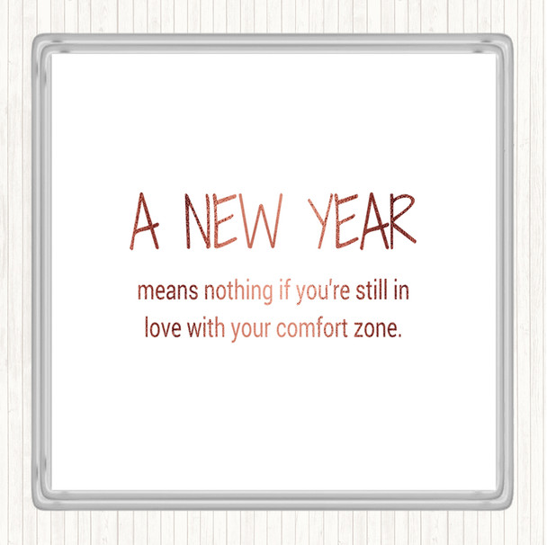 Rose Gold A New Year Quote Coaster